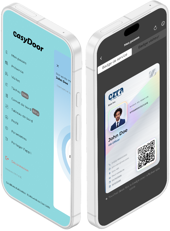 Écrans de l’application EasyDoor