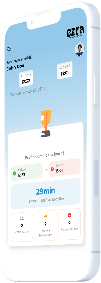 Écran d’accueil de l’application EasyDoor