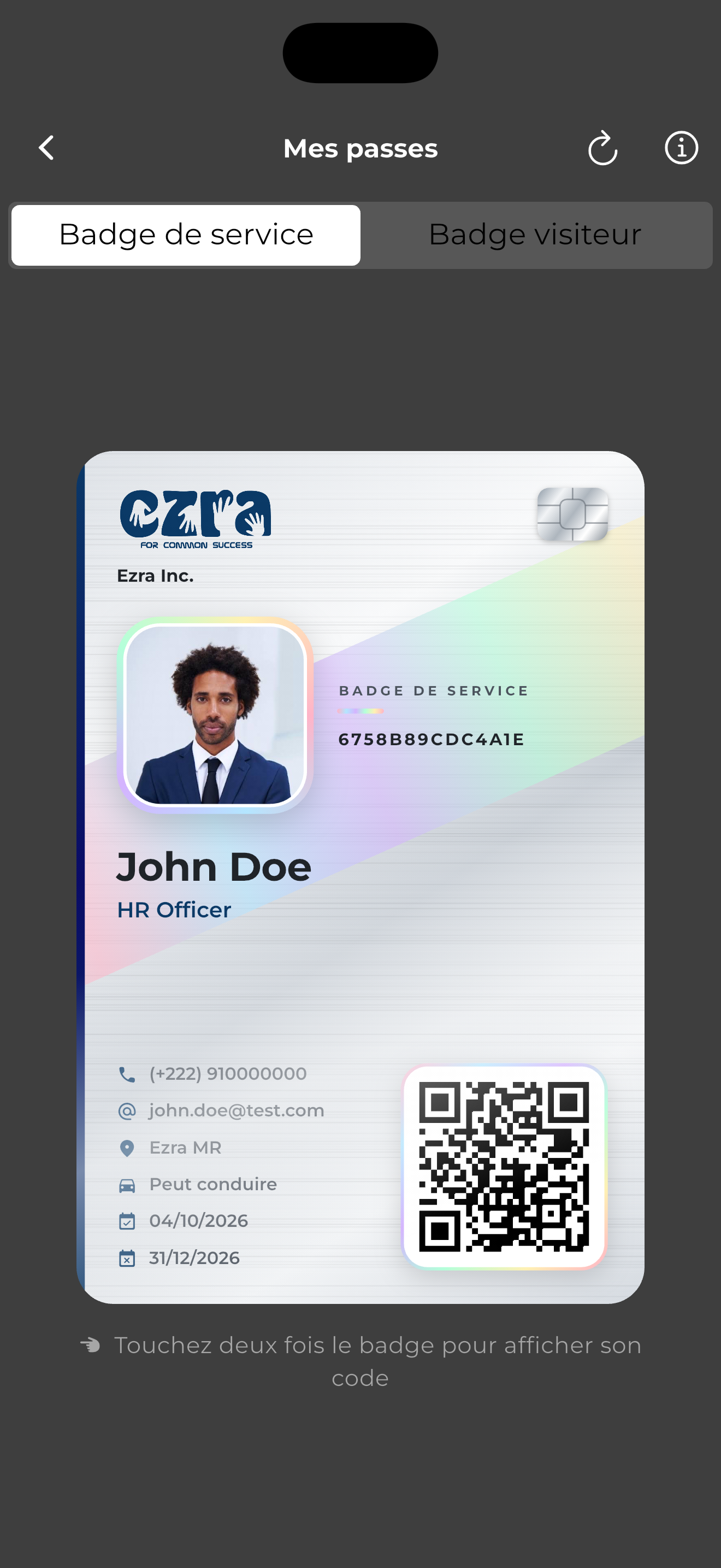 Capture d’écran de l’application EasyDoor