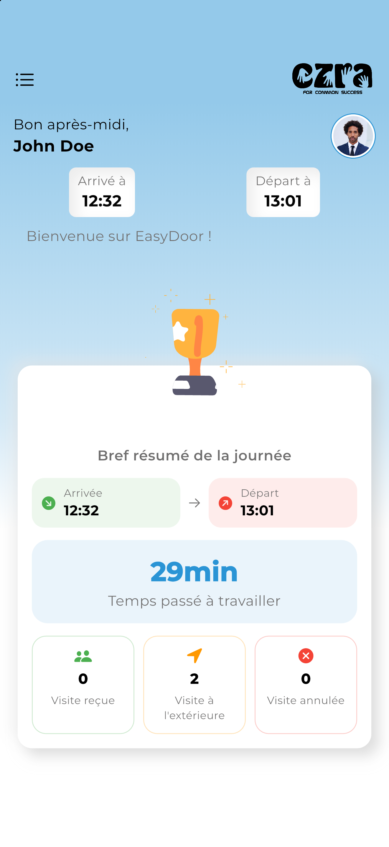Capture d’écran de l’application EasyDoor