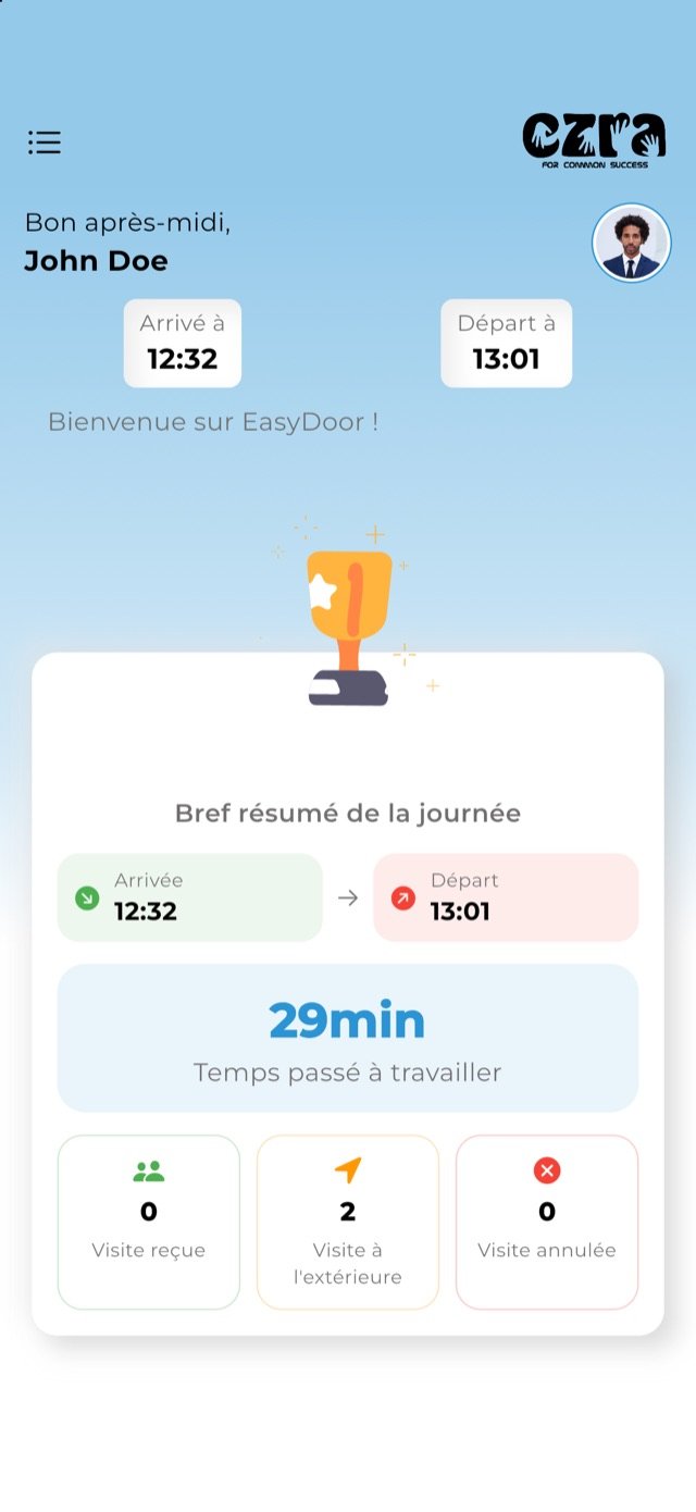 Capture d’écran de l’application EasyDoor